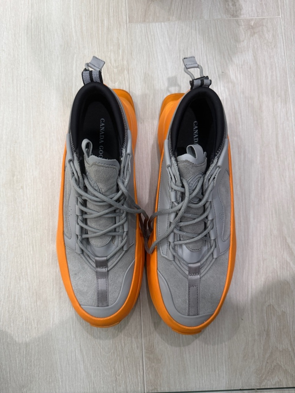 Canada Goose Gray Sneakers with Orange Platform Sole